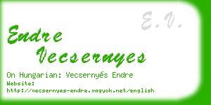 endre vecsernyes business card